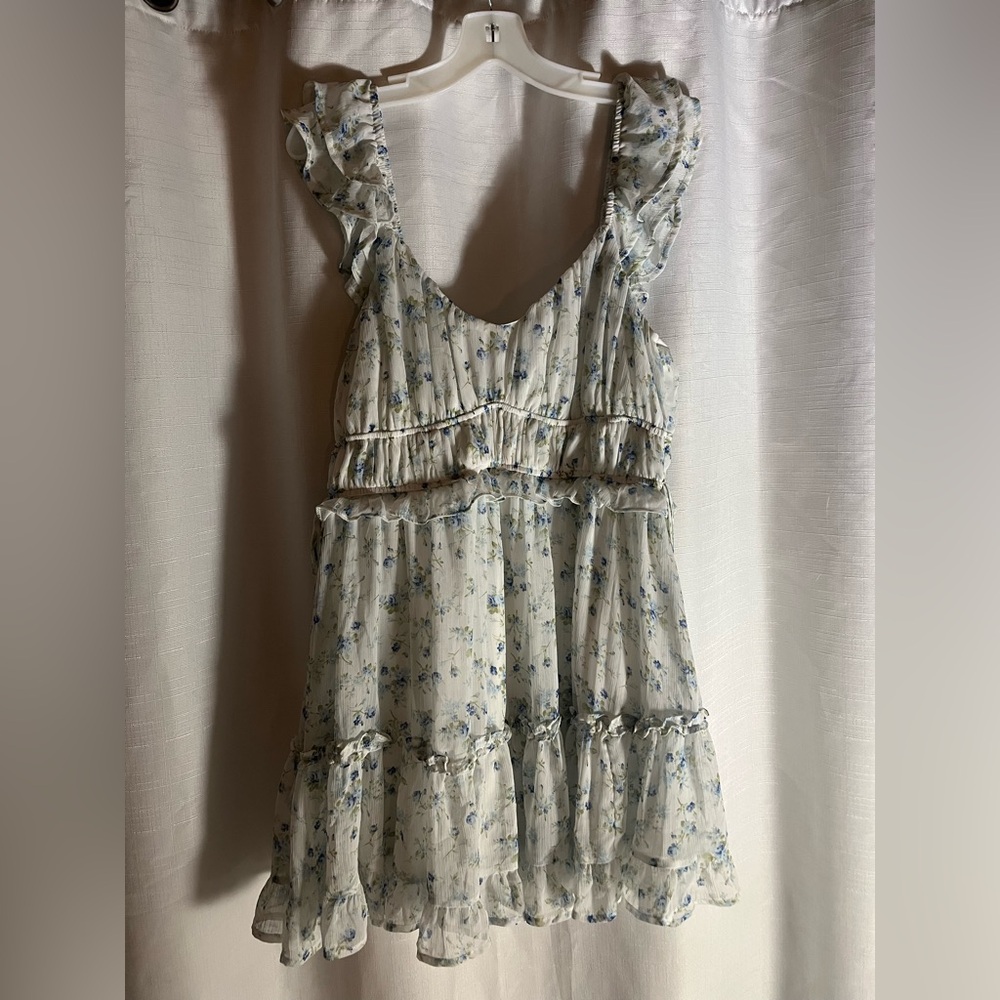 Arie Blue and White Floral Dress